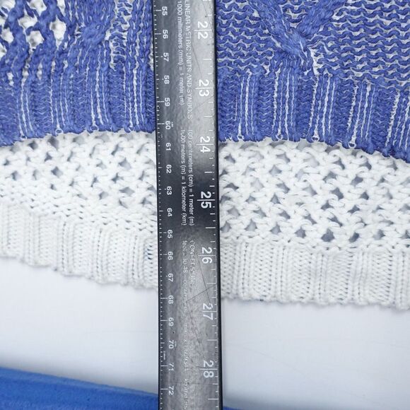 a.n.a. A New Approach Sweater Women's Large Blue Open-Knit Long Sleeve Pullover - Picture 5 of 6